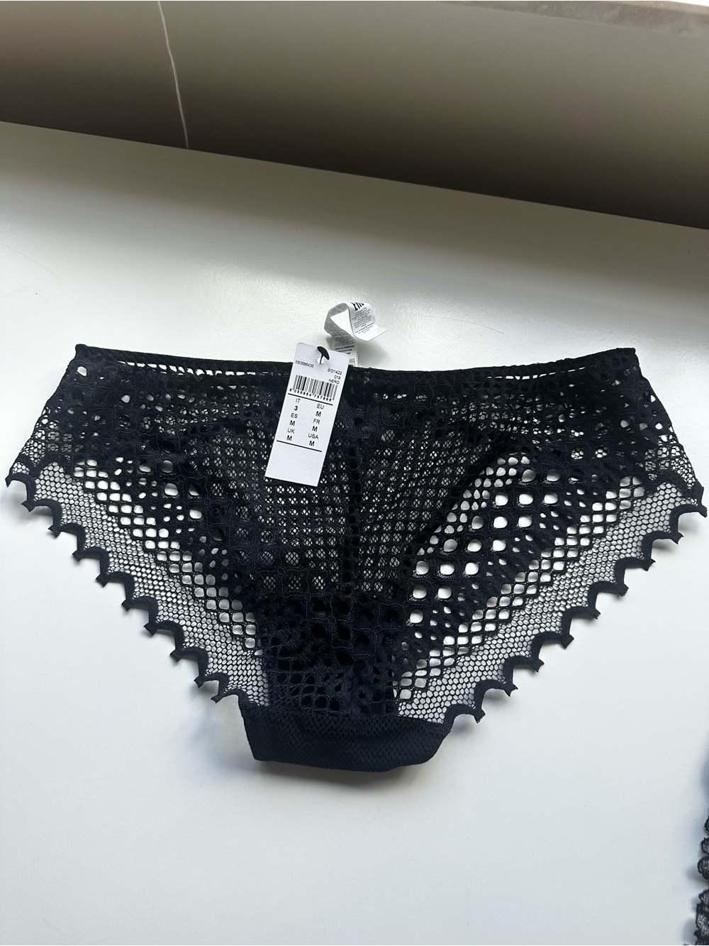 Intimissimi Set of 5 Panty Briefs detailed Silk, Lace and More Sz. M Black - Picture 4 of 6